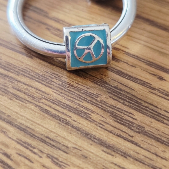 BRIGHTON "Trillion" Turquoise And Silver Happy, Peace, Dove Charm BOHEMIAN! - Picture 3 of 6